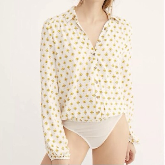 Free People Tops - Free People Intimately Willow Floral Bodysuit Size S